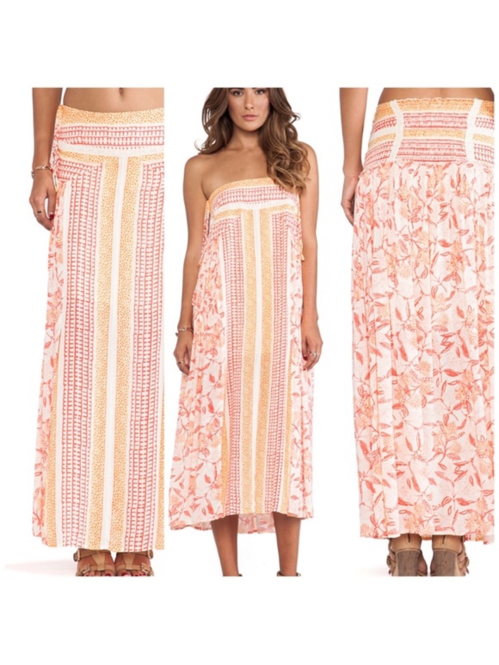 Free People Squared Off Convertible Skirt Dress in Festival Combo Size Medium